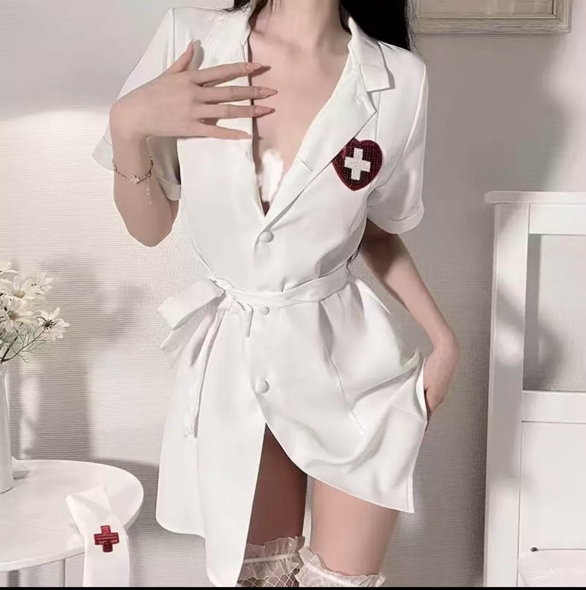Sex Nurse Uniform Role Playing Lace Pure Sex Bed Free from Exposing Women's Underwear Emotions Suit Kit Supply