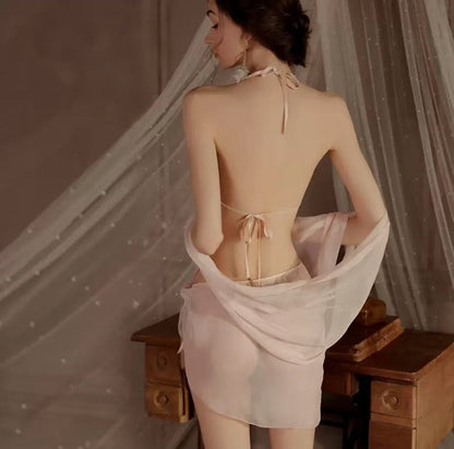 Velvess Gui if the brand of sexy underwear pure desire sexy embroidery deep V hanging neck belly pocket hot dancer woman suit